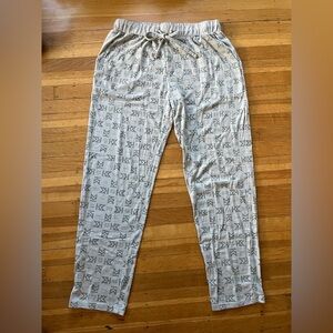Maison Kitsune logo branded joggers lounge pants grey cement L comfy streetwear